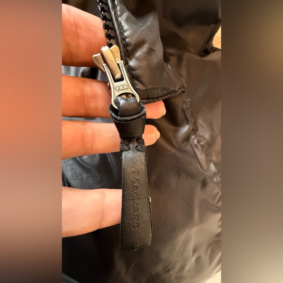 Mackage Ace Black Mid-Length Puffer Coat | Wool Trim | Belted | Size L - Picture 5 of 10